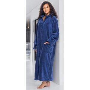 Alexander Del Rossa Fleece Zip Up Robe, size 2xl